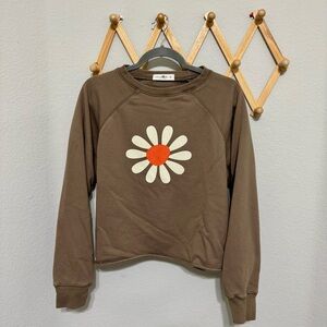 Natural Life Brown Daisy Floral Crewneck Size M